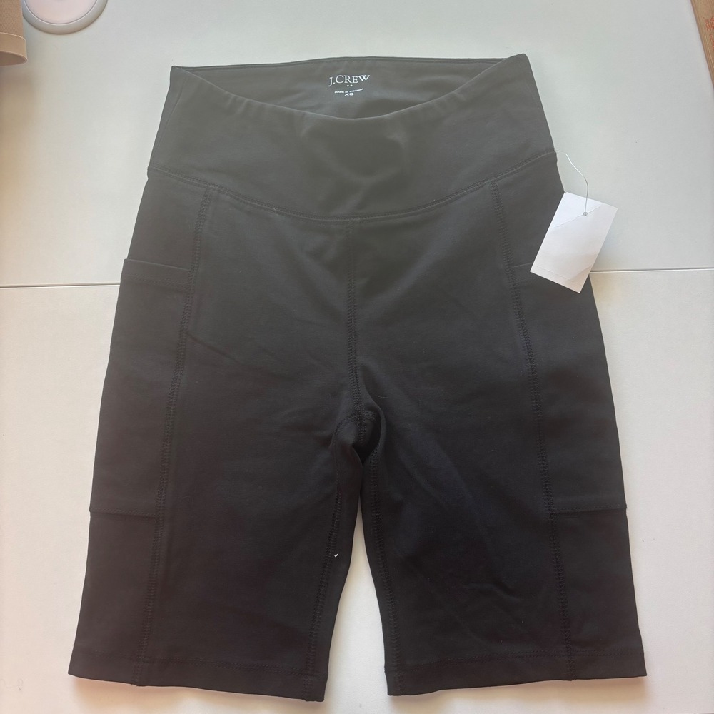 J.Crew Bike Shorts XS Black High Rise‎ Pockets Athletic Workout Activewear